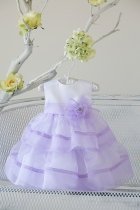 Lilac Organza Double Layered Infant Girl Dress